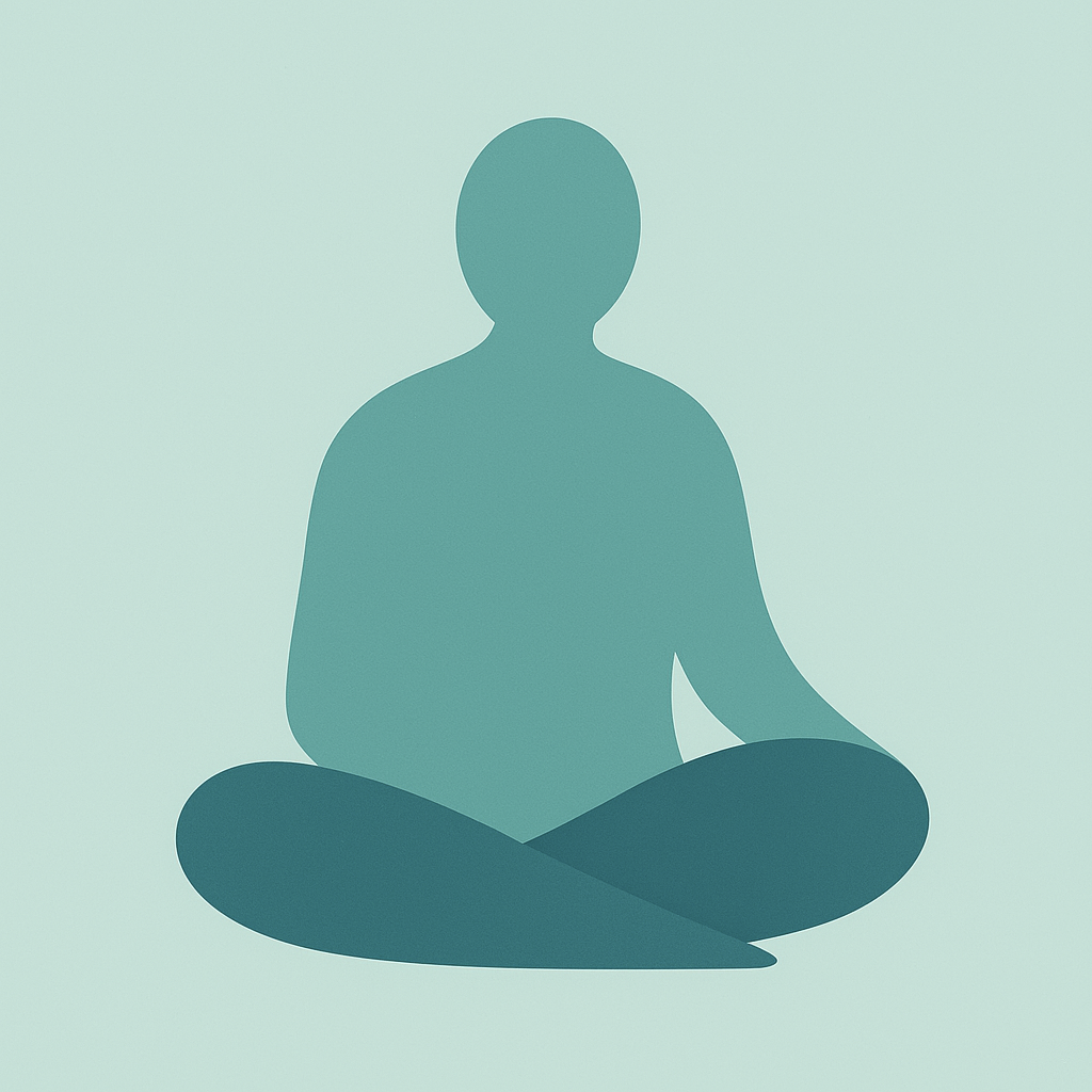 Icon featuring an individual figure sitting.