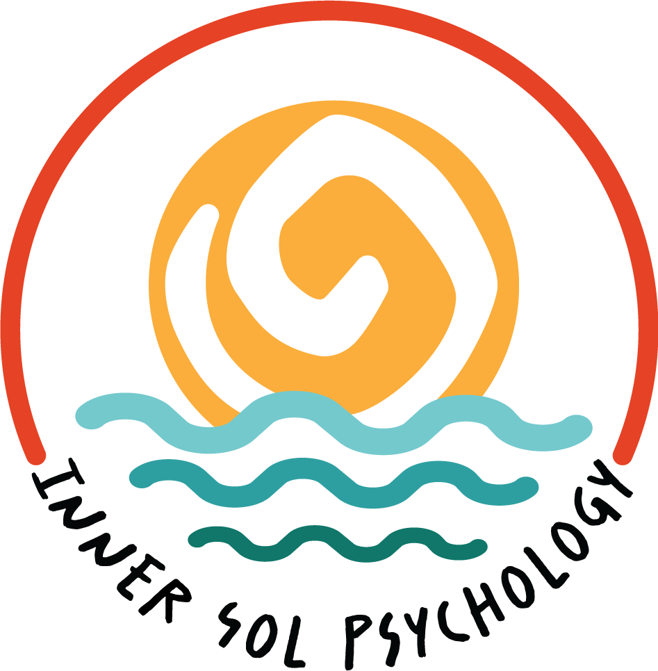 Graphic of a sun rising over the water in a red circle.