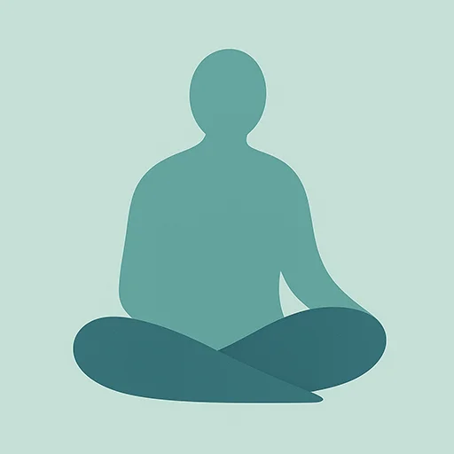 Icon featuring an individual figure sitting.